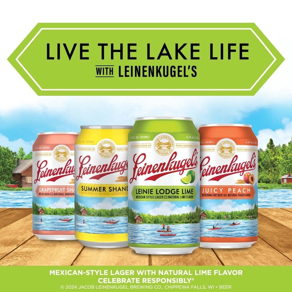 slide 3 of 5, Leinenkugel's Leinie Lodge Lime Mexican Style Lager Cans, 6 ct; 12 oz
