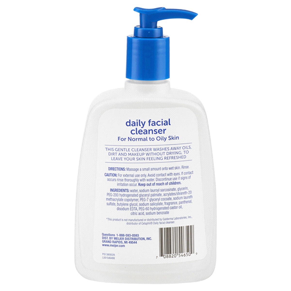 slide 5 of 5, Meijer Daily Facial Cleanser, Normal to Oily Skin, 16 oz