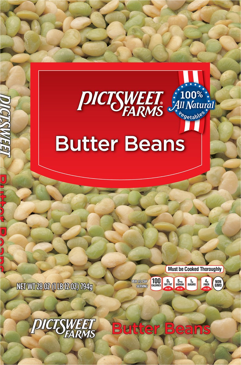 slide 3 of 3, PictSweet Butter Beans, 28 oz