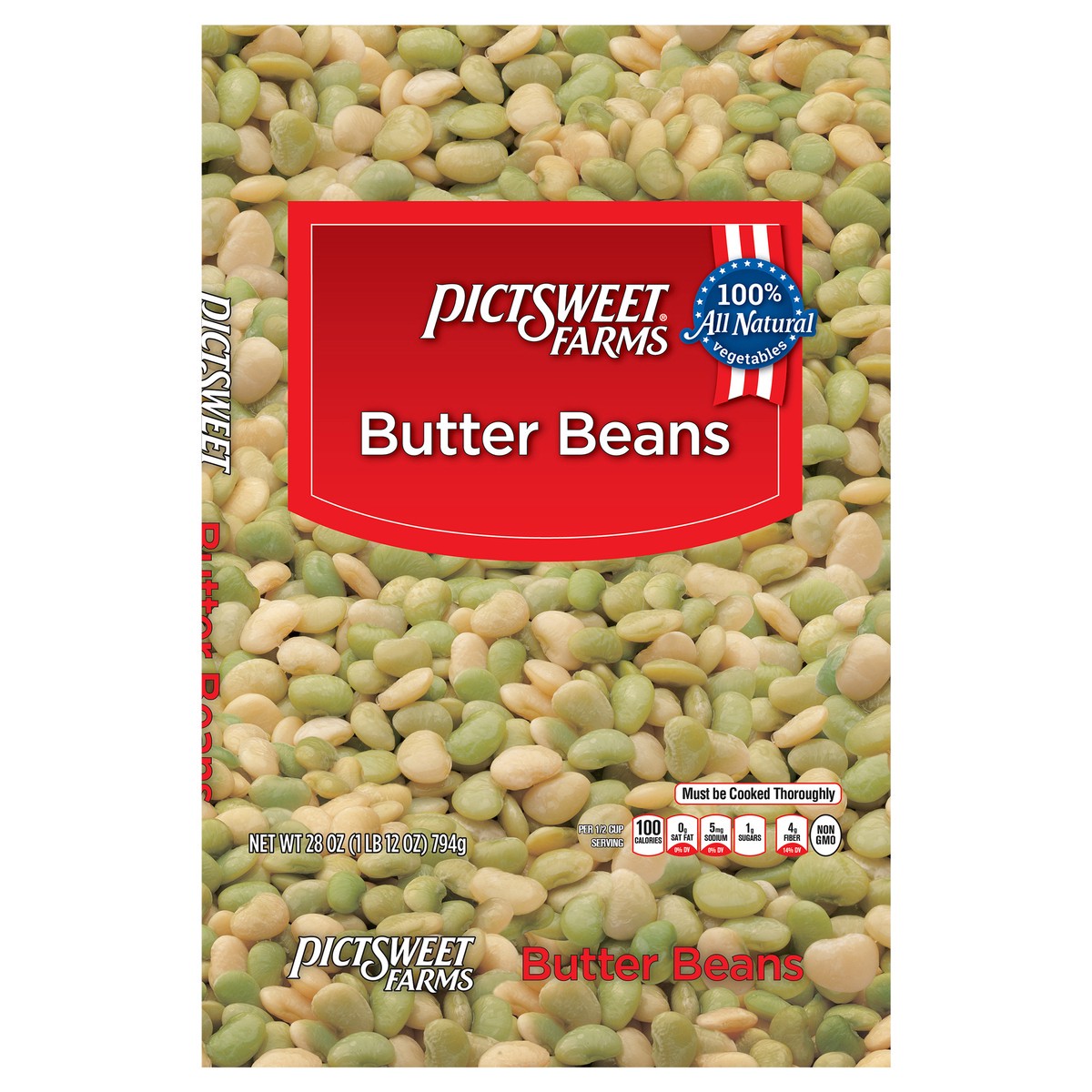 slide 1 of 3, PictSweet Butter Beans, 28 oz