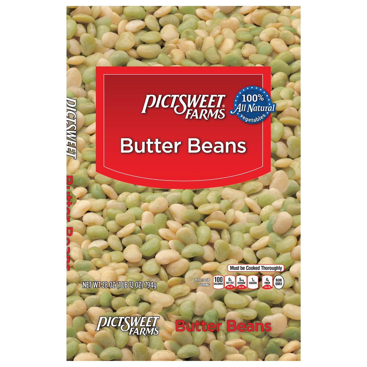 slide 1 of 3, PictSweet Farms Butter Beans 28 oz, 28 oz