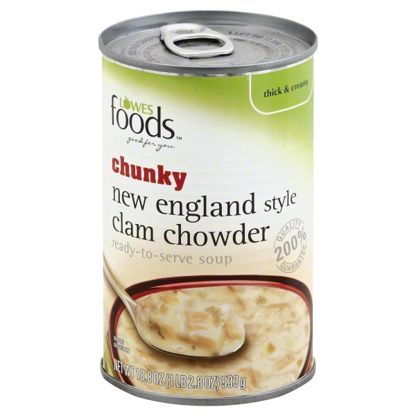 slide 1 of 1, Lowes Foods Chunky Soup New England Clam Chowder, 18.8 oz