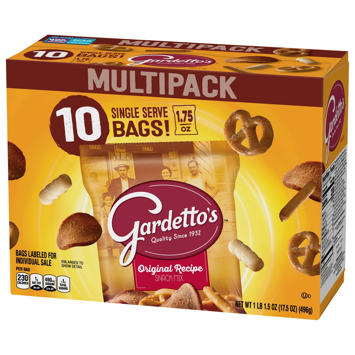 slide 8 of 9, Gardetto's Snack Mix, Original Recipe, Multipack Snack Bags, 1.75 oz, 10 ct, 10 ct