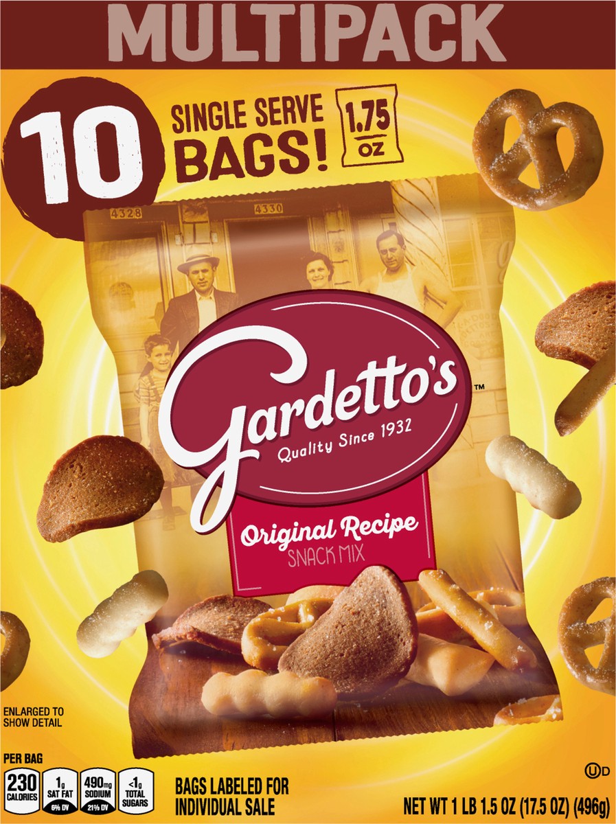 slide 4 of 9, Gardetto's Snack Mix, Original Recipe, Multipack Snack Bags, 1.75 oz, 10 ct, 10 ct
