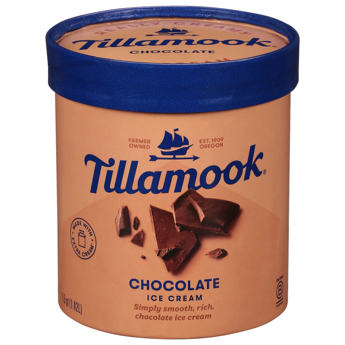 slide 1 of 9, Tillamook Chocolate Ice Cream 1.5 qt, 1.5 qt