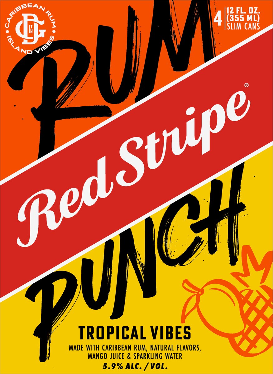 slide 5 of 6, Red Stripe Tropical Vibes Rum Punch 4 - 12 fl oz Cans, 4 ct