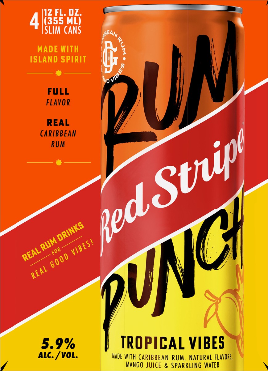 slide 4 of 6, Red Stripe Tropical Vibes Rum Punch 4 - 12 fl oz Cans, 4 ct