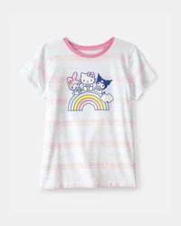 Carters Girls Hello Kitty® Striped Graphic Tee - White White 12