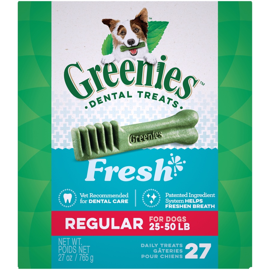 slide 1 of 1, Greenies Fresh Regular Dental Dog Treats, regular; 27 oz