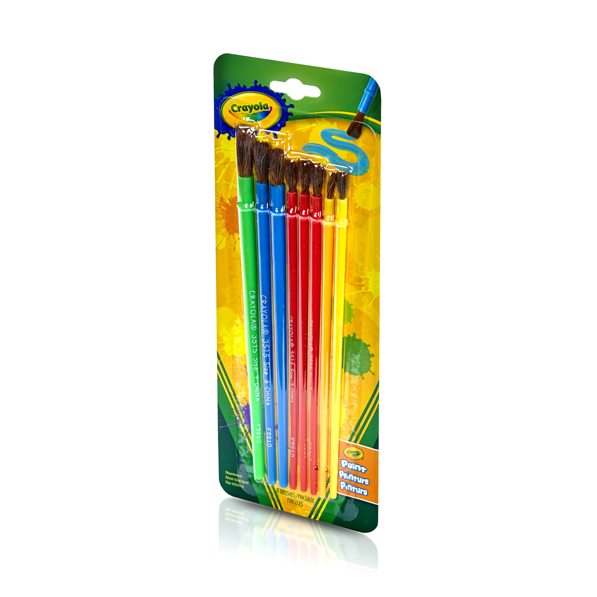 slide 2 of 4, Crayola Paint Brushes - Assorted Sizes, 8 ct