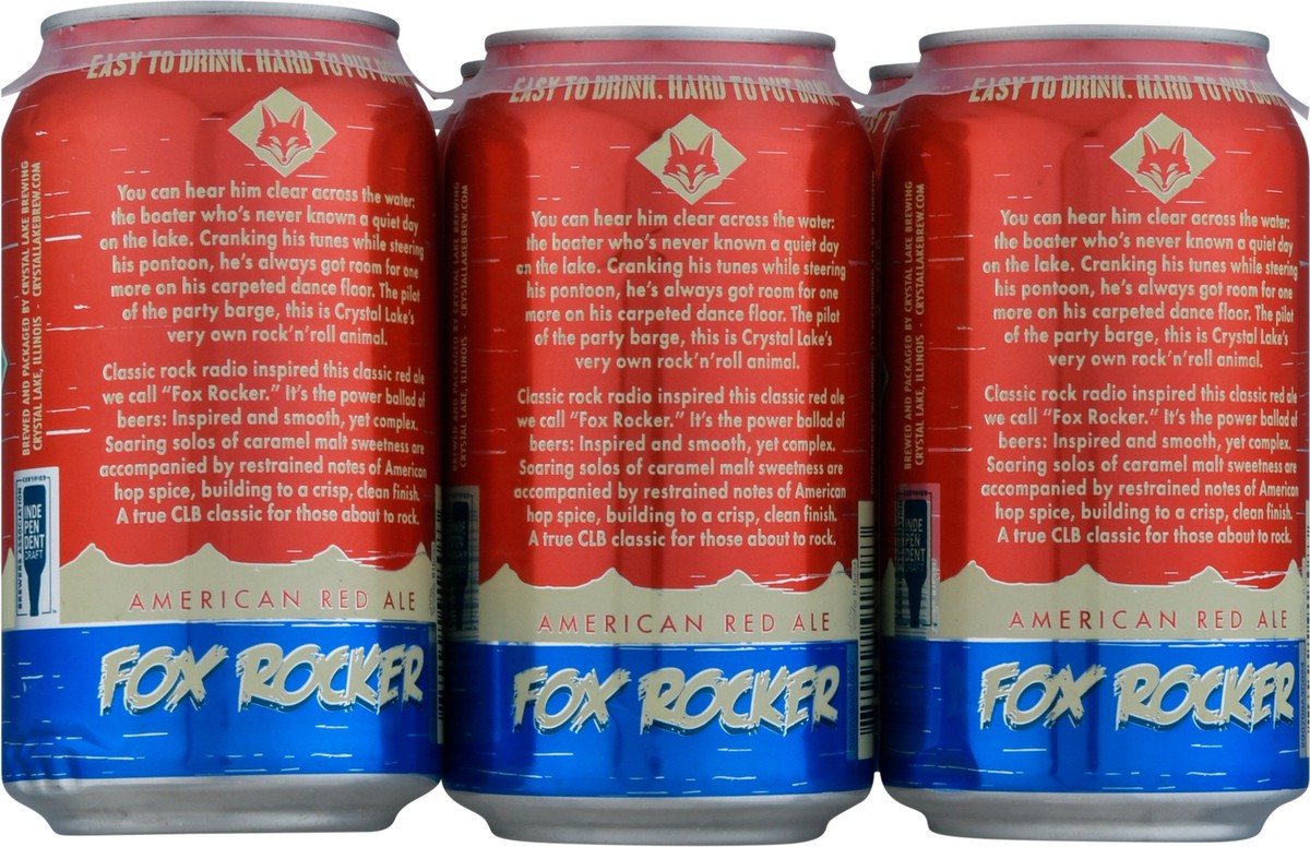 slide 5 of 9, Crystal Lake Brewing Fox Rocker American Red Ale Beer 6-12 fl oz Cans, 1 ct