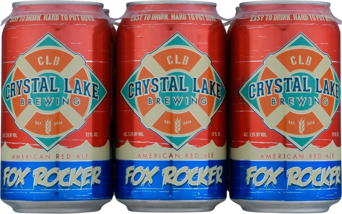 slide 6 of 9, Crystal Lake Brewing Fox Rocker American Red Ale Beer 6-12 fl oz Cans, 1 ct