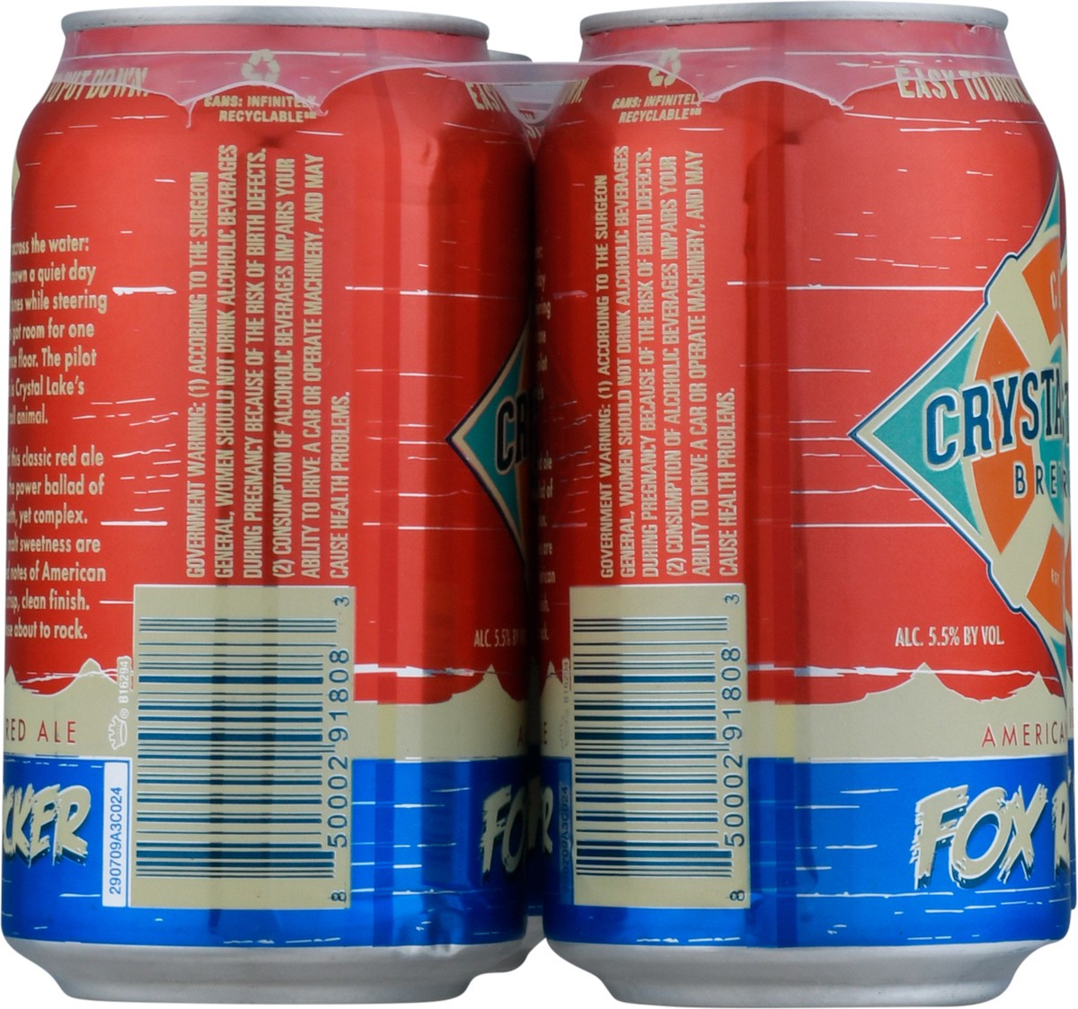 slide 7 of 9, Crystal Lake Brewing Fox Rocker American Red Ale Beer 6-12 fl oz Cans, 1 ct