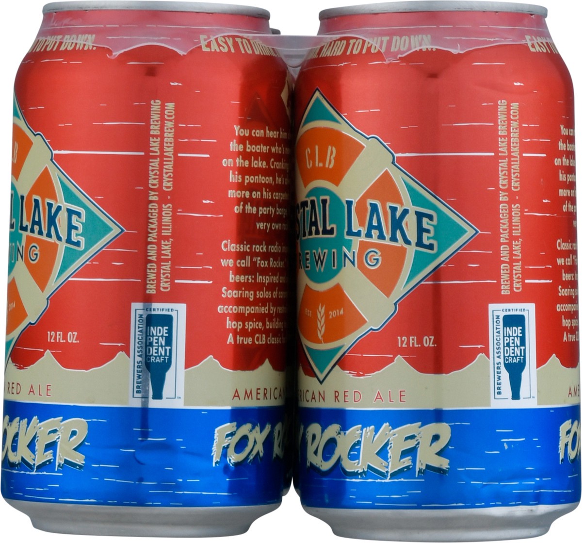 slide 8 of 9, Crystal Lake Brewing Fox Rocker American Red Ale Beer 6-12 fl oz Cans, 1 ct