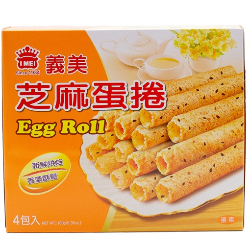 slide 1 of 1, I Mei Egg Roll Sesame Family Pack, 180 gram