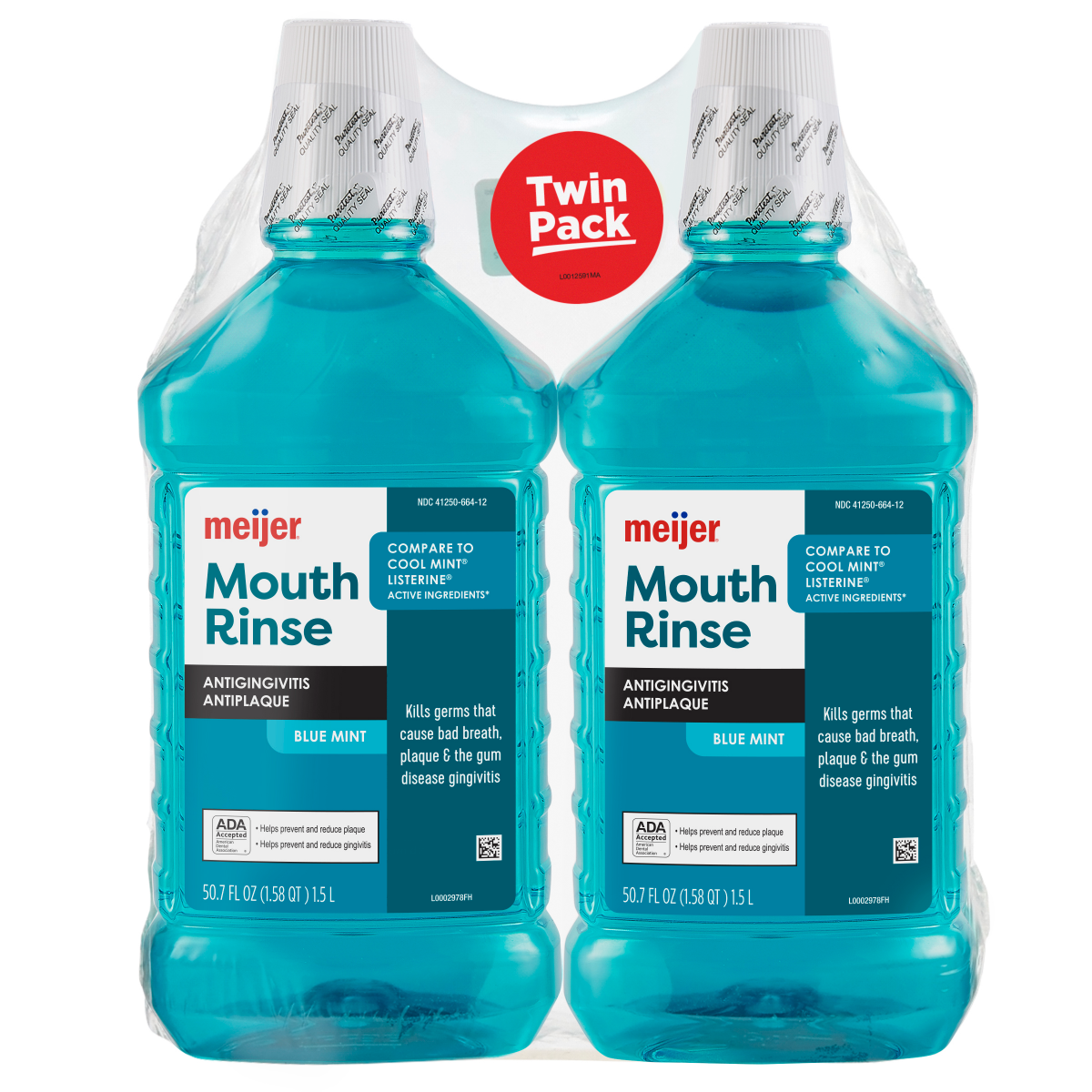 slide 1 of 5, Meijer Mouthwash Antiseptic Twin Pack, 50.7 oz