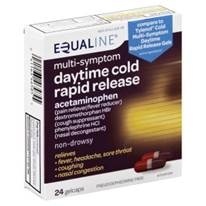 slide 1 of 1, Equaline Multi Symptom Daytime Cold Rapid Release, 24 ct