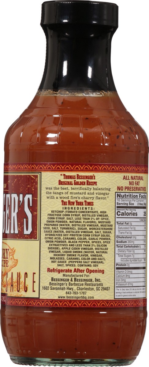 slide 6 of 9, Thomas Bessinger's Hickory Red Recipe Barbeque Sauce 16 fl oz, 16 fl oz
