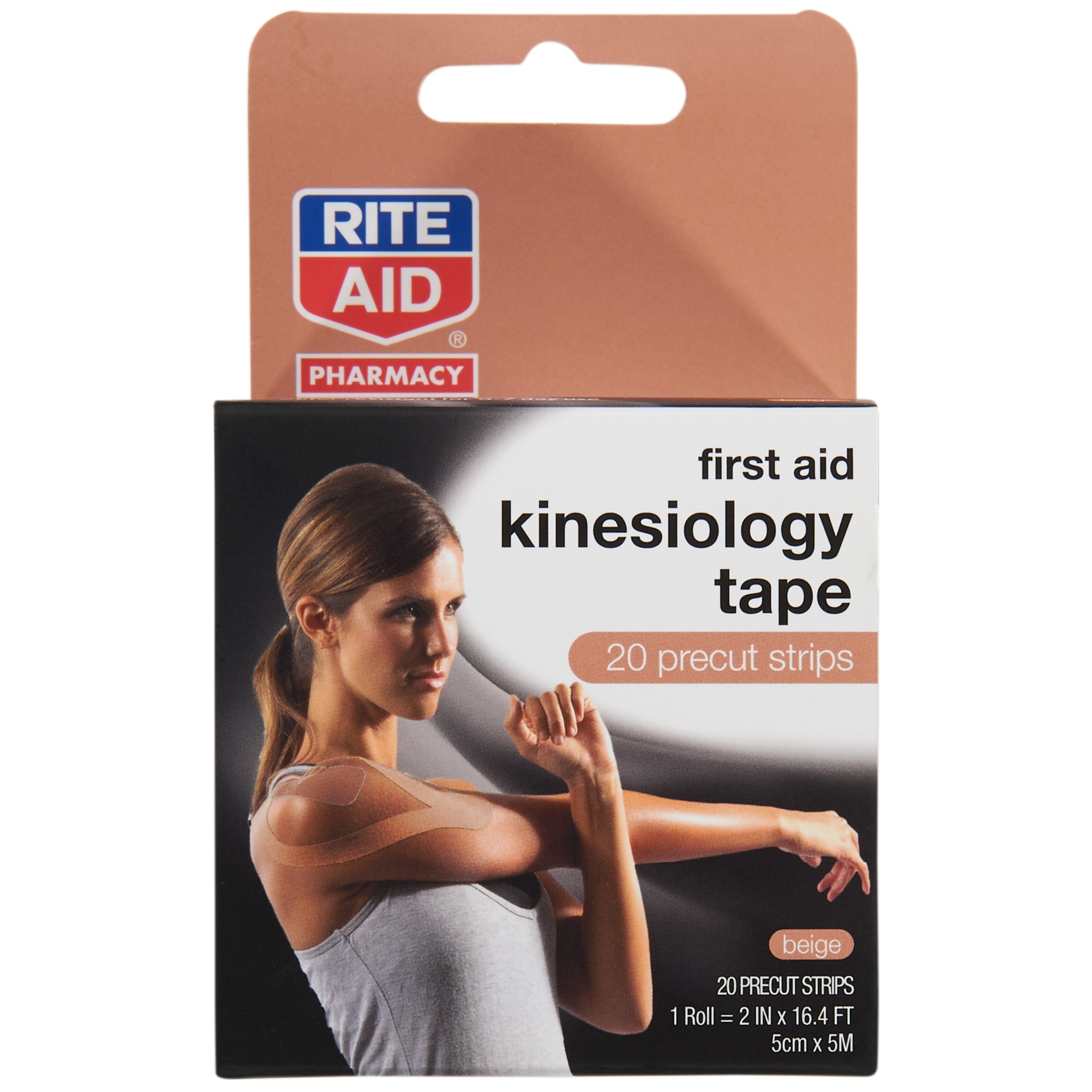 slide 1 of 1, Rite Aid First Aid Kinesiology Tape Strips, Beige, 20 ct