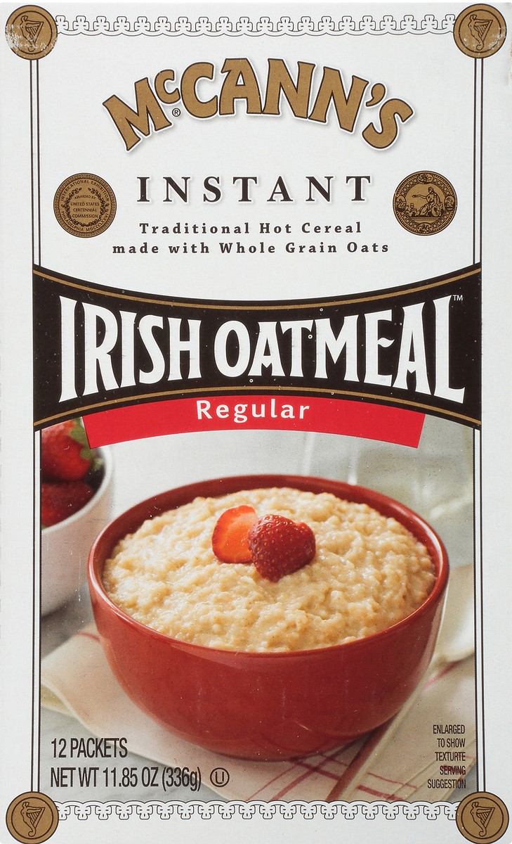 slide 1 of 9, McCann's Regular Instant Irish Oatmeal, Instant Oatmeal, Kosher, 12 Count Box, 11.85 oz
