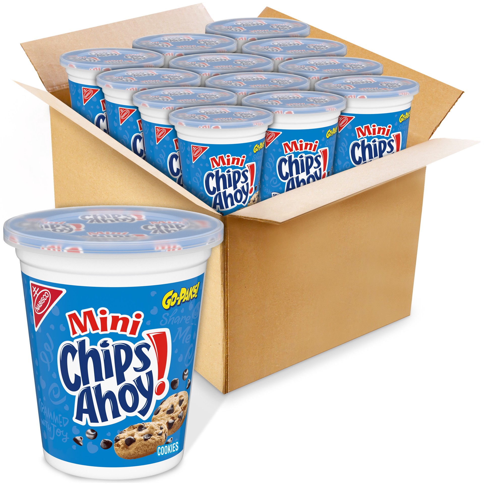 slide 1 of 5, CHIPS AHOY! Mini Original Chocolate Chip Cookies, Go-Paks, 12 - 3.5 oz Cups, 42 oz