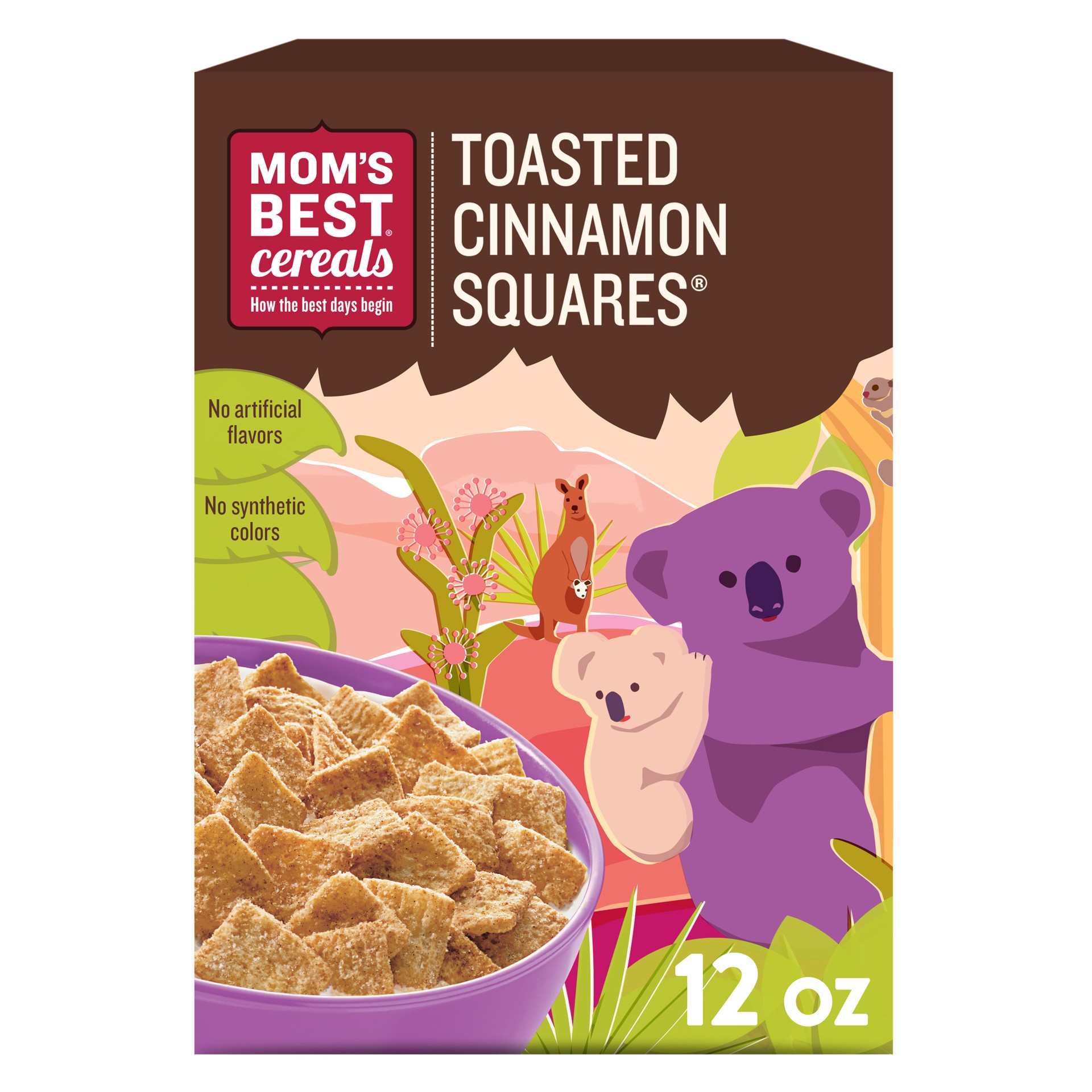 slide 1 of 5, MOM's Best Cereals Mom's Best Toasted Cinnamon Squares Cinnamon Cereal, 12 OZ Box, 12 oz