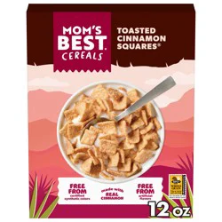 MOM''s Best Cereals Mom’s Best Toasted Cinnamon Squares – Whole Grain Cereal with No Artificial Flavors, 12 oz Box