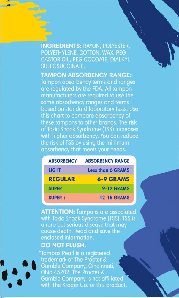 slide 6 of 6, Kroger Tampons Regular Plastic Unscented, 36 ct