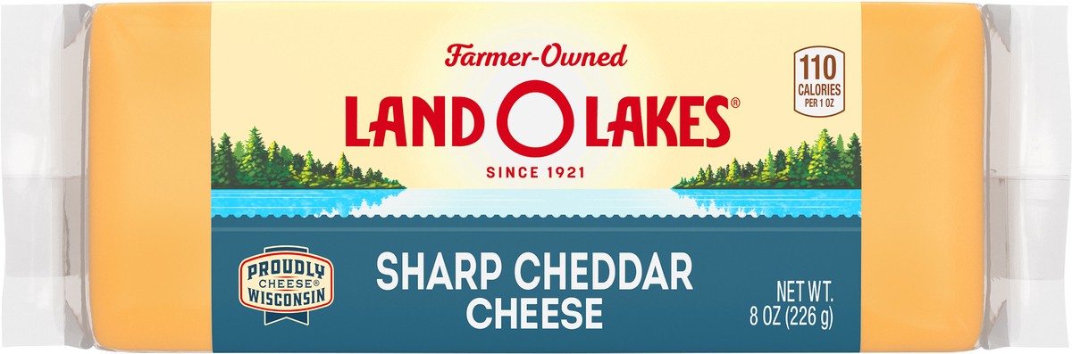 slide 1 of 9, Land O'Lakes Sharp Cheddar Cheese Chunk, 8 oz