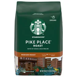 Starbucks Ground Coffee, Medium Roast Hot or Iced Coffee, Pike Place Roast, 28 oz