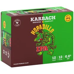Karbach Brewing Company Hopadillo IPA, 12 Pack 12 fl oz Cans