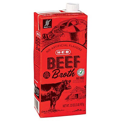 slide 1 of 1, H-E-B Select Ingredients Beef Broth, 32 oz