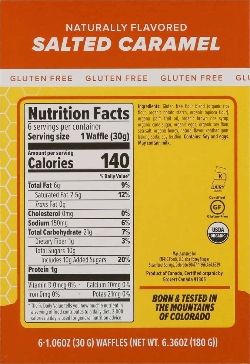 slide 12 of 13, Honey Stinger Salted Caramel Energy Waffle 6 - 1.06 oz Packs, 6 ct