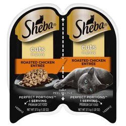 Sheba Perfect Portions Cuts in Gravy Premium Roasted Chicken Entree Cat Food 2 - 1.32 oz Tubs