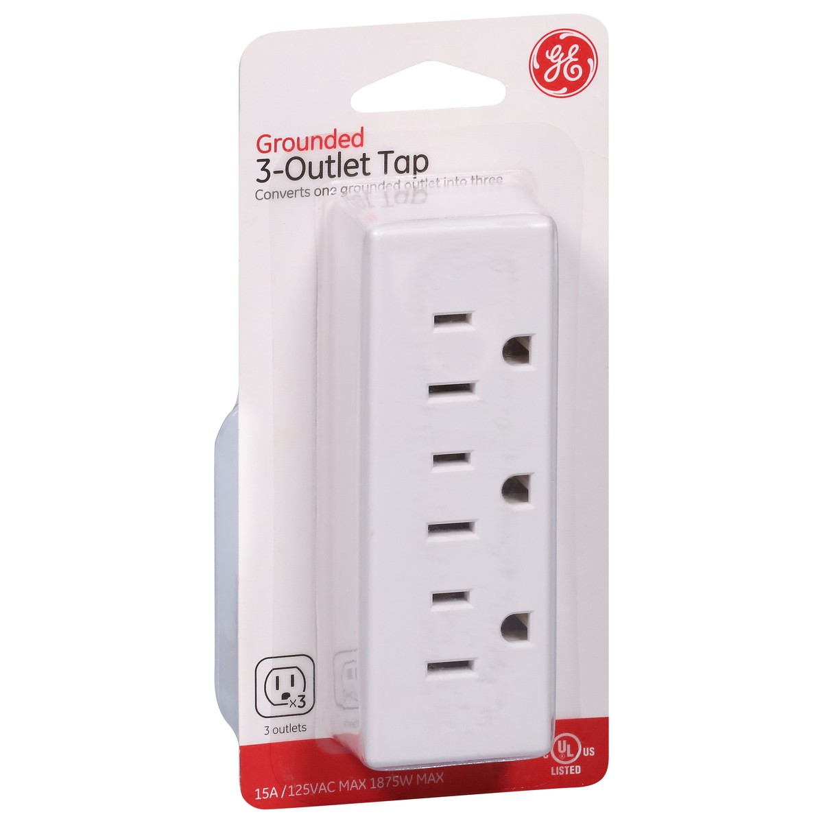 slide 2 of 9, General Electric Grounded 3-Outlet Tap, White, 1 ct