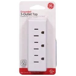 General Electric Grounded 3-Outlet Tap, White