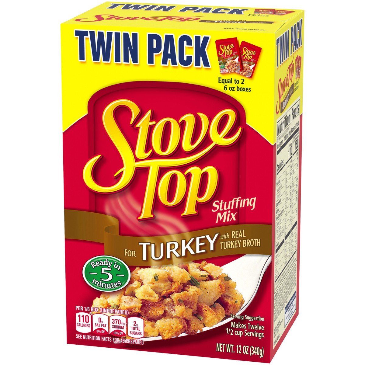 slide 5 of 9, Stove Top Stuffing Mix for Turkey Twin Pack, 12 oz Box, 2 ct