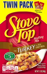 Stove Top Stuffing Mix for Turkey, 2 ct Pack, 6 oz Boxes