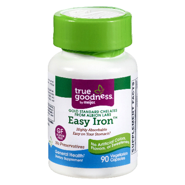 slide 1 of 1, True Goodness Easy Iron Vcap, 90 ct