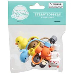 Destination Holiday Animals Straw Toppers