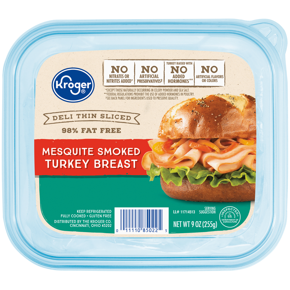 slide 2 of 4, Kroger Deli Thin Sliced Mesquite Smoked Turkey Breast, 9 oz