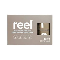 Reel 3-Ply 100% Bamboo Toilet Paper Mega Rolls 12 ea
