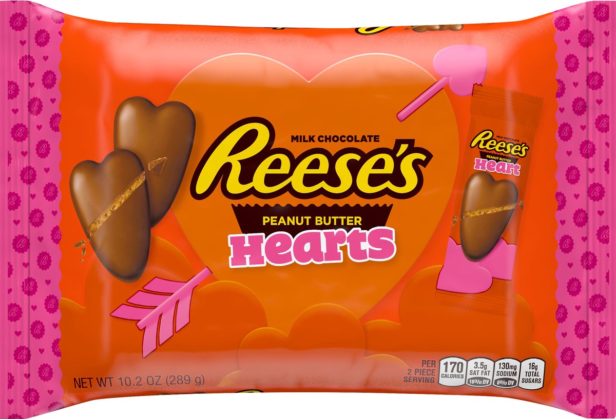 slide 2 of 3, Reese's Hearts Peanut Butter Milk Chocolate 10.2 oz, 10.2 oz