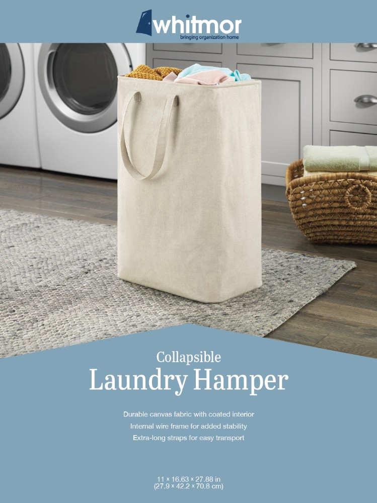 slide 2 of 2, Whitmor Canvas Laundry Hamper, 1 ct