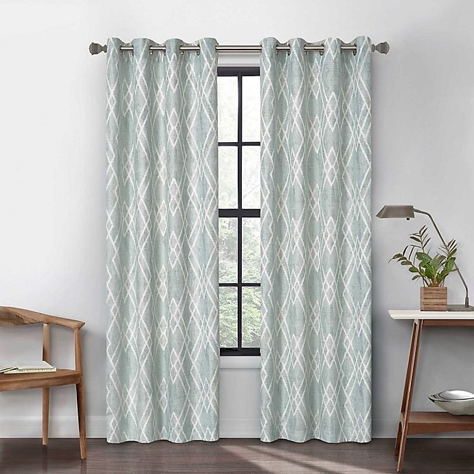 slide 1 of 1, Urban Thread Atwood Grommet Light Filtering Window Curtain Panel - Aqua, 95 in