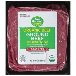 Sun Harvest Organic Grass Fed Ground Beef 93/7