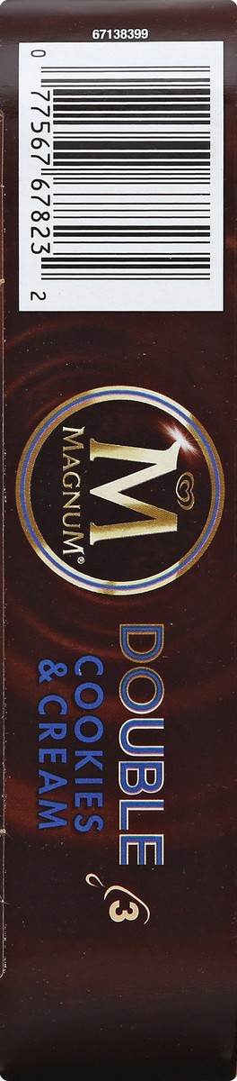 slide 3 of 6, Magnum Double Cookie & Cream Ice Cream Bar, 3 ct; 9 fl oz