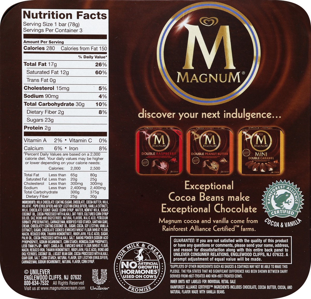 slide 6 of 6, Magnum Double Cookie & Cream Ice Cream Bar, 3 ct; 9 fl oz