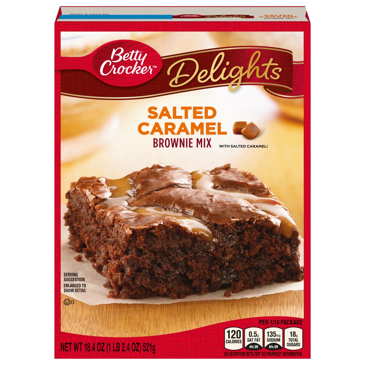 slide 1 of 4, Betty Crocker Delights Salted Caramel Brownie Mix, 18.4 oz., 18.4 oz