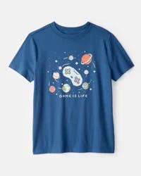 Carter's Boys Game Is Life Short-Sleeve Graphic Tee - Blue Blue L